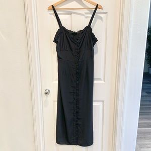 TOPSHOP black button down dress size 12